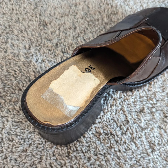 Rampage Y2K Patchwork Faux Leather Platform Heel Clog sz 7.5 - Vintage - Rare - Picture 8 of 9